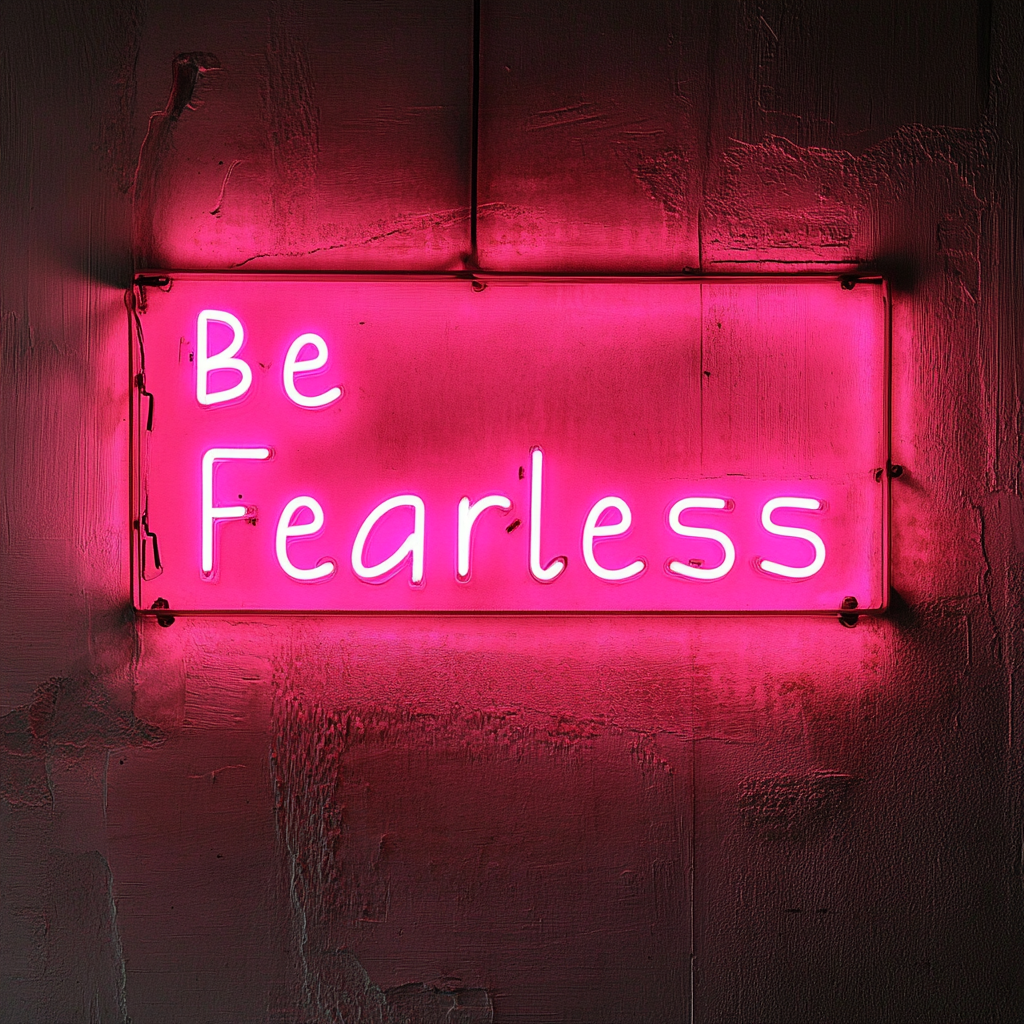 Be Fearless - Pink Neon Sign, 18 Inches