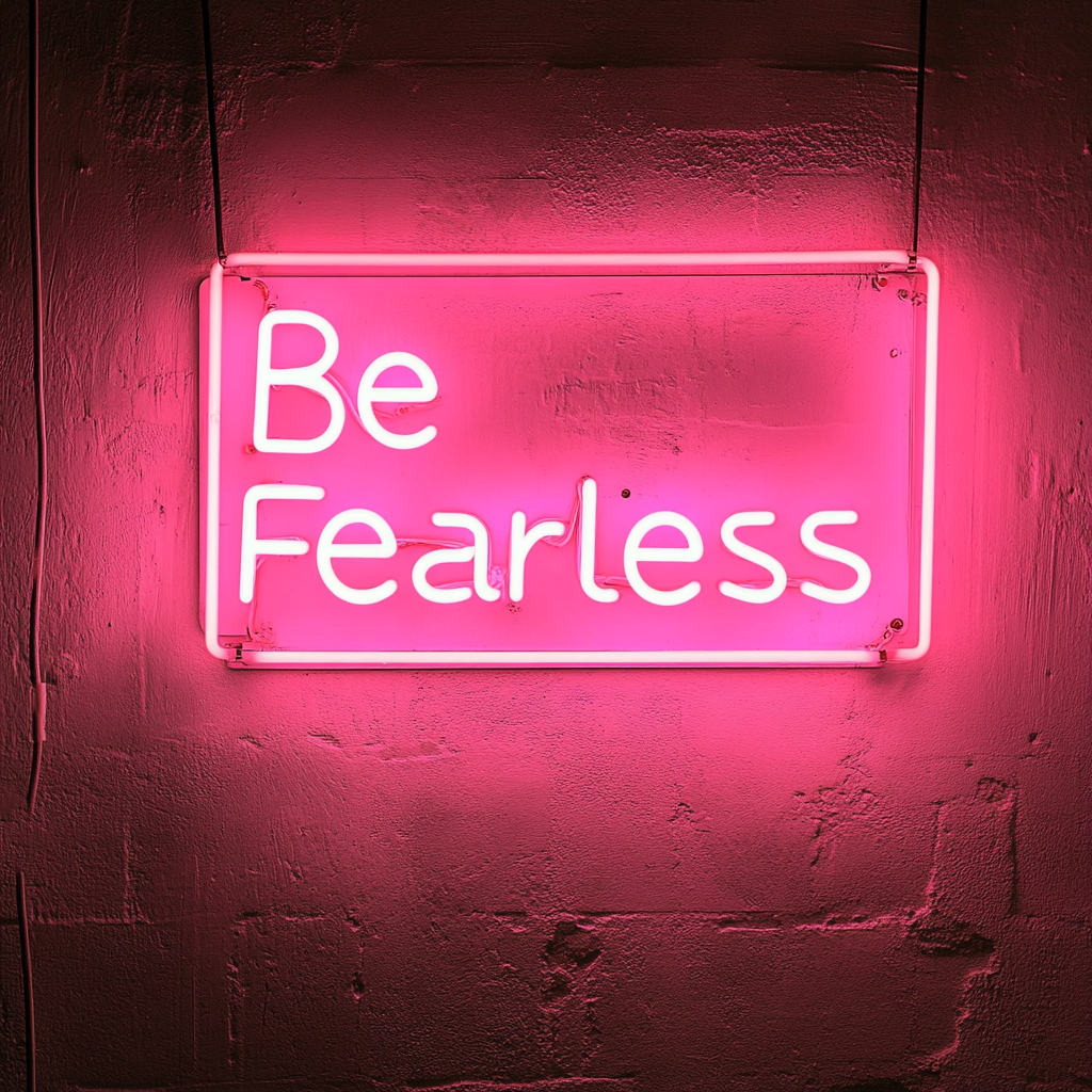 Be Fearless - Pink Neon Sign, 18 Inches