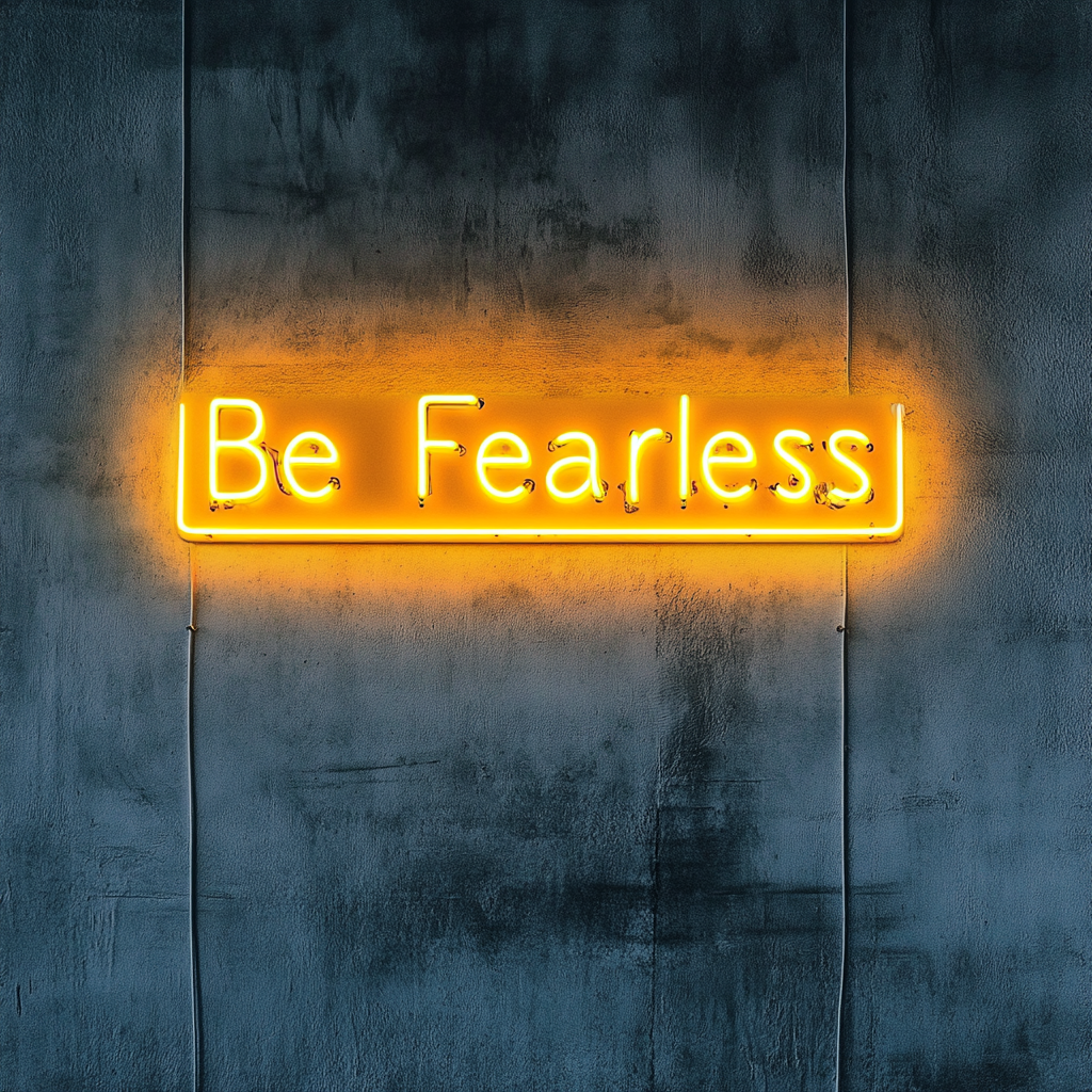 Be Fearless - Yellow Neon Sign, 18 Inches