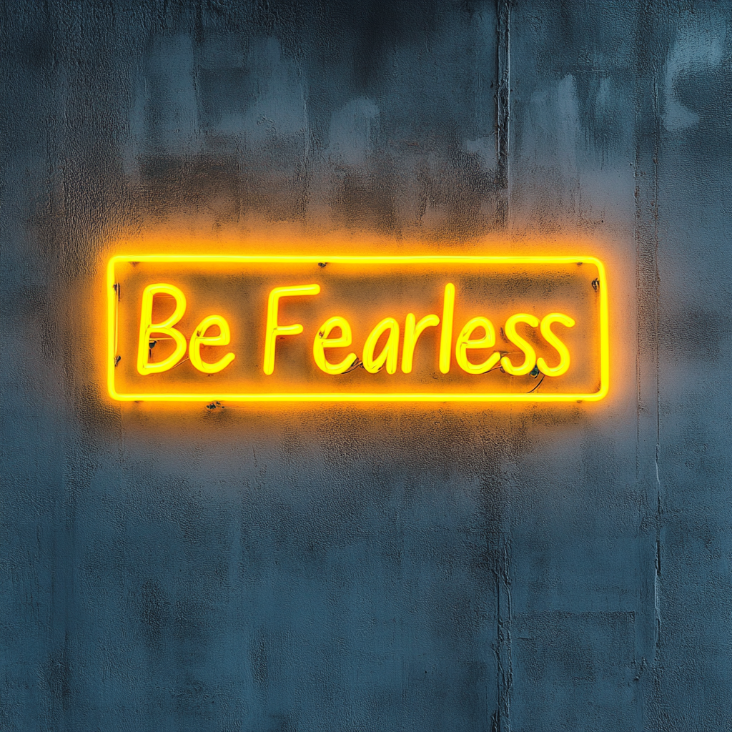 Be Fearless - Yellow Neon Sign, 18 Inches