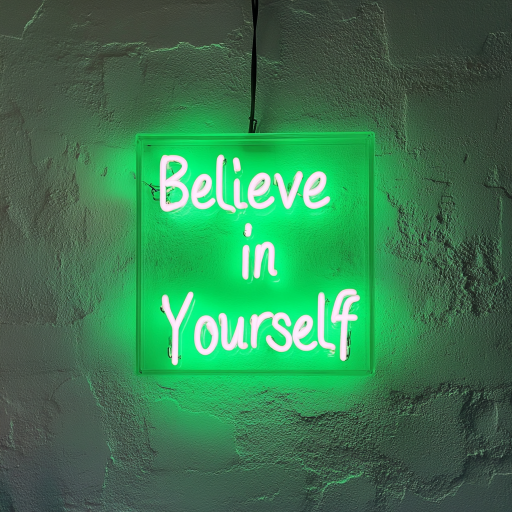 Believe in Yourself - Green Neon Sign, 18 Inches
