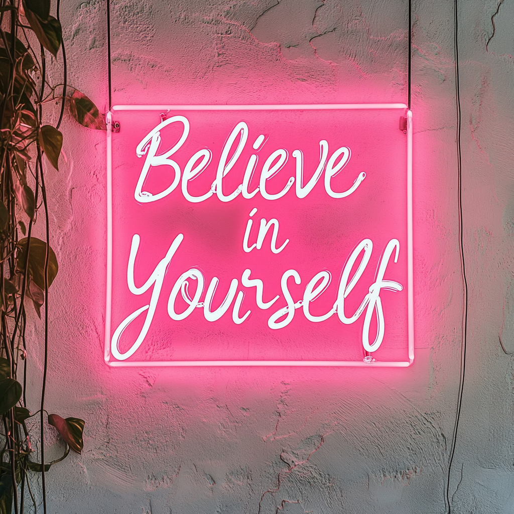 Believe in Yourself - Pink Neon Sign, 18 Inches