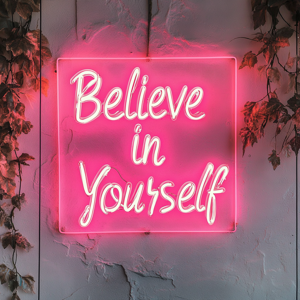 Believe in Yourself - Pink Neon Sign, 18 Inches