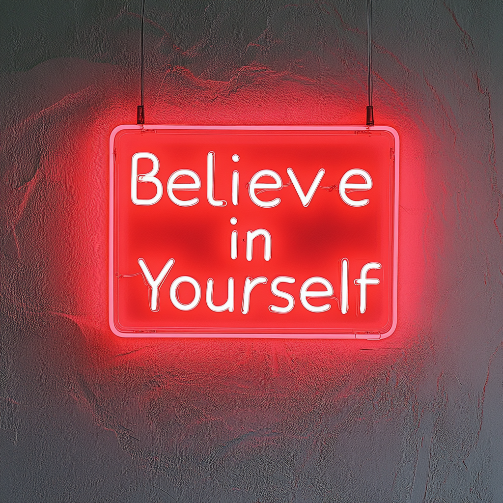 Believe in Yourself - Red Neon Sign, 18 Inches