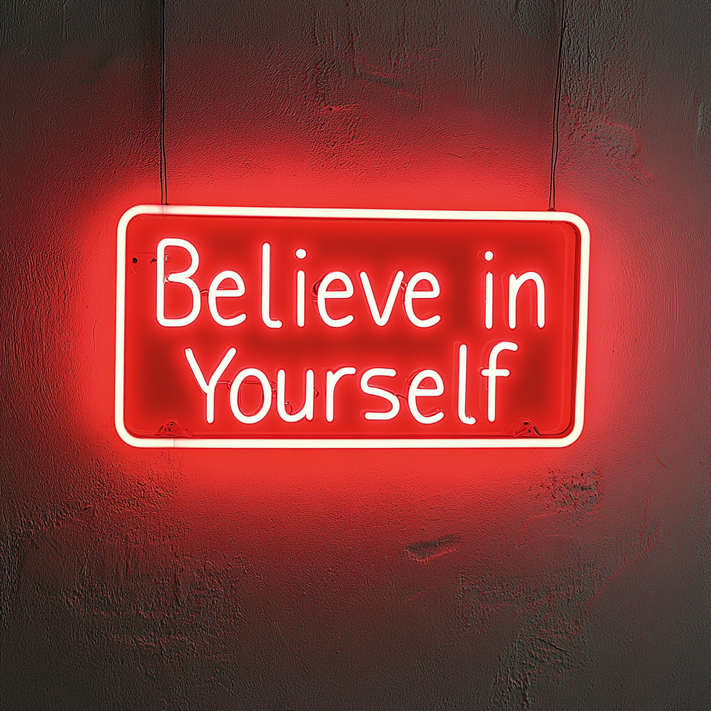 Believe in Yourself - Red Neon Sign, 18 Inches