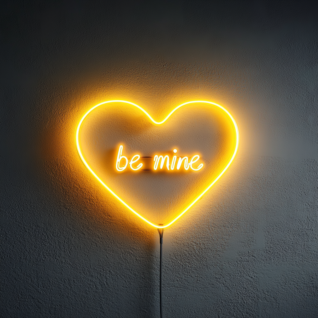 Be Mine - Yellow Neon Sign, 18 Inches