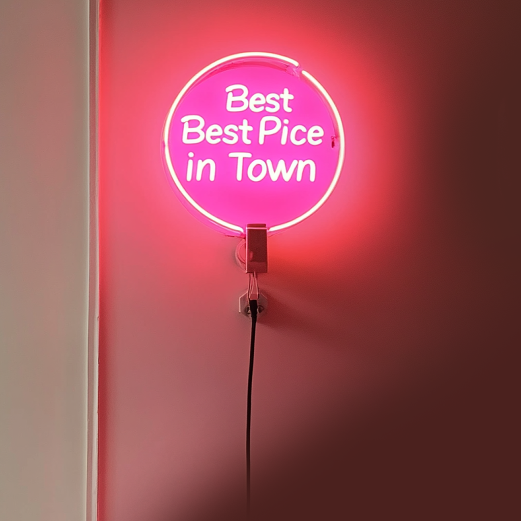 "Best Price in Town" - Pink Neon Sign, 24 Inches