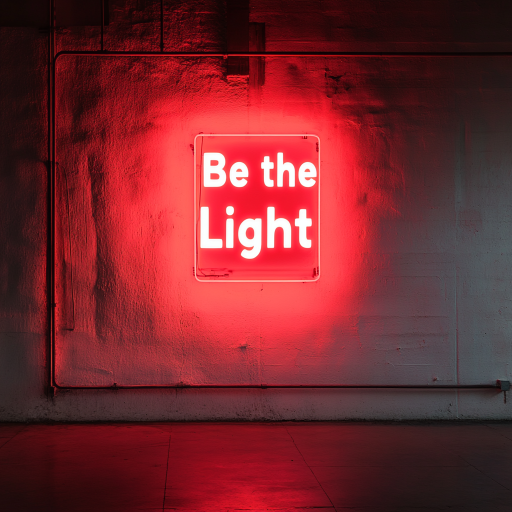 Be the Light - Red Neon Sign, 18 Inches