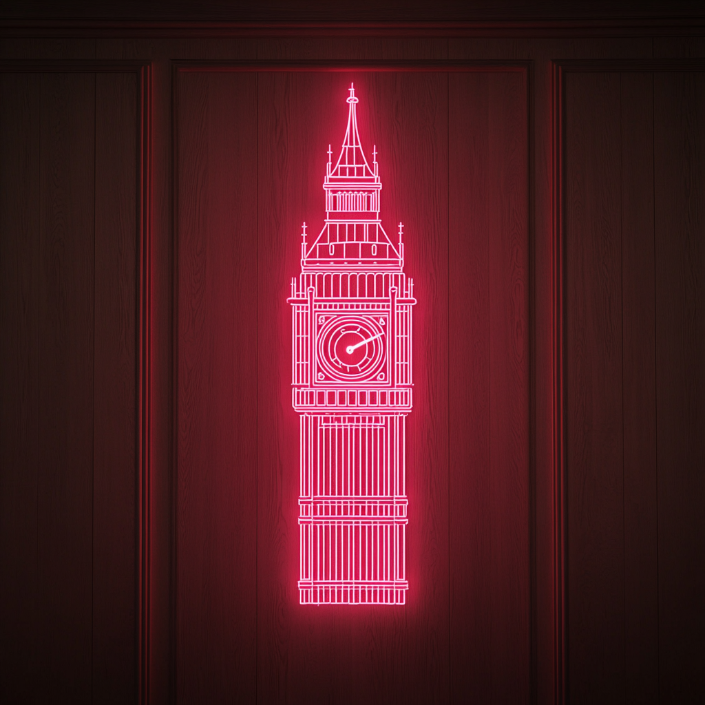 Big Ben - Pink Neon Sign, 24 Inches