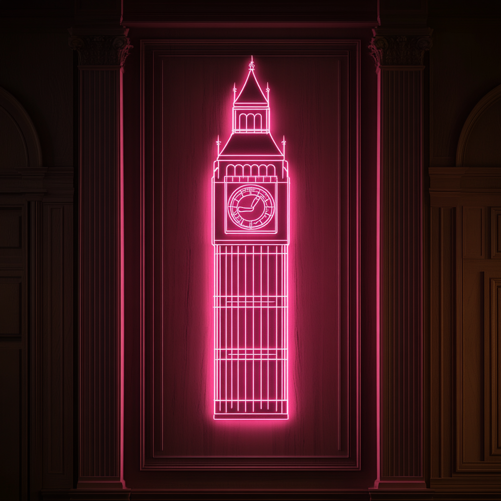 Big Ben - Pink Neon Sign, 24 Inches
