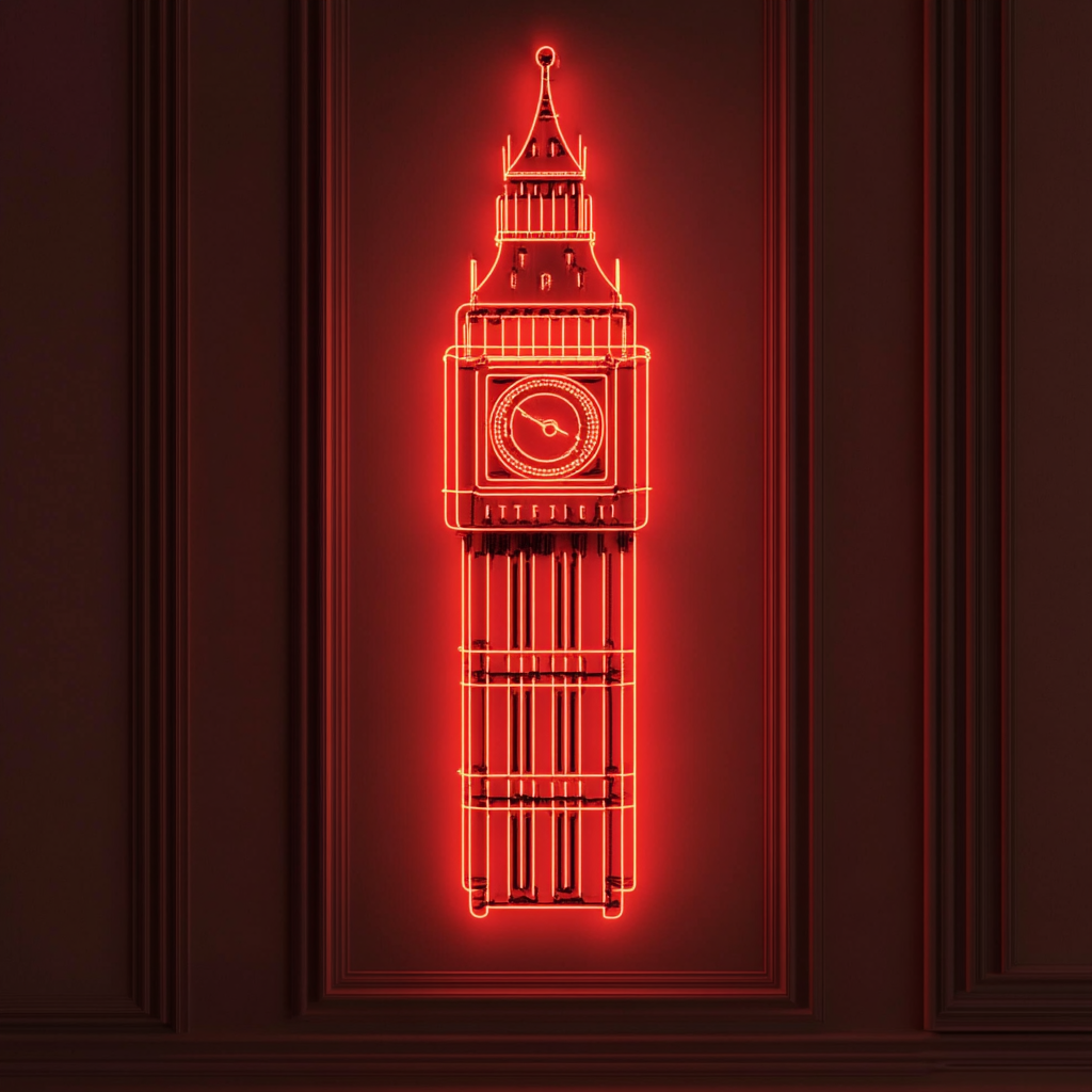 Big Ben - Red Neon Sign, 24 Inches