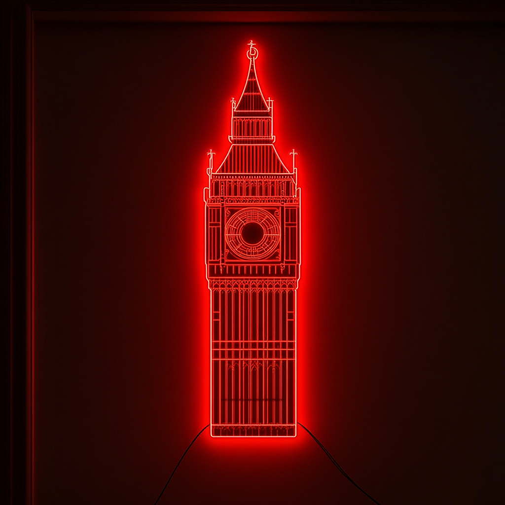 Big Ben - Red Neon Sign, 24 Inches