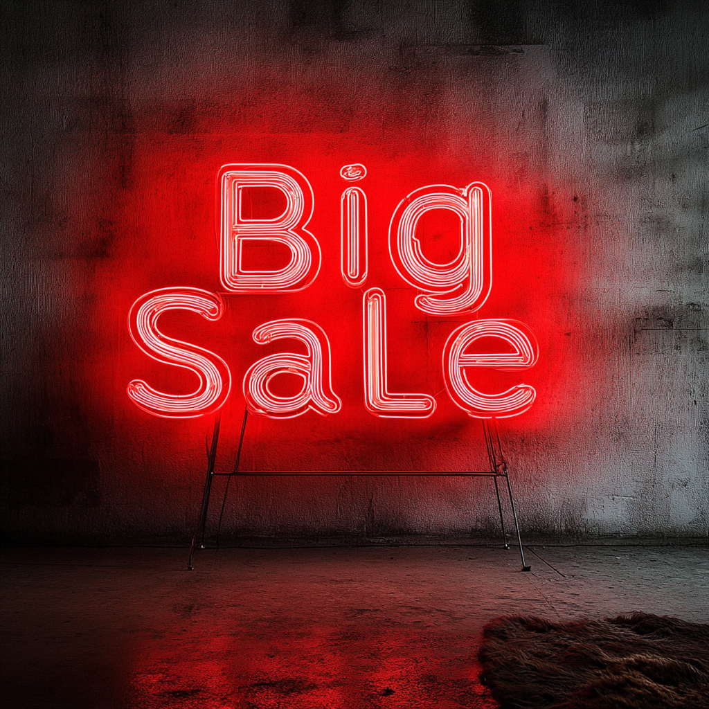 "Big Sale" - Red Neon Sign, 24 Inches