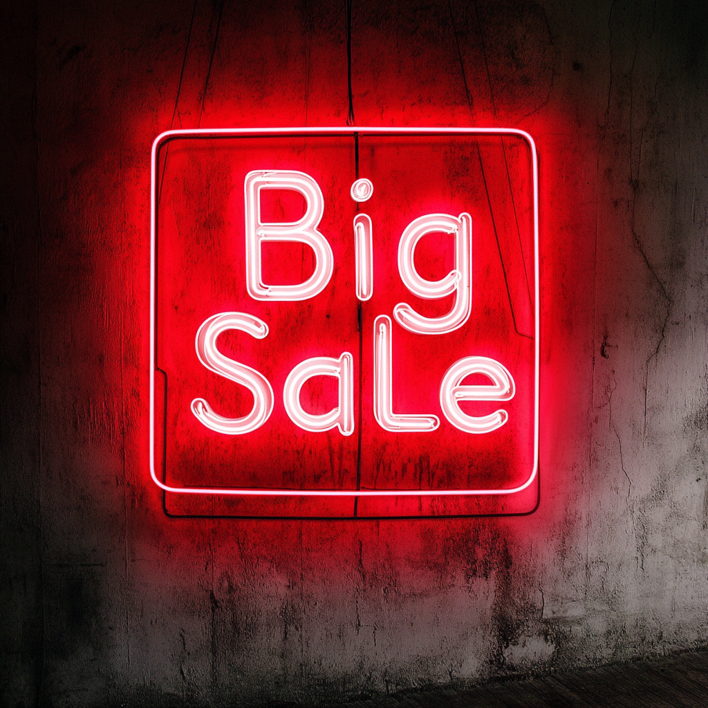 "Big Sale" - Red Neon Sign, 24 Inches