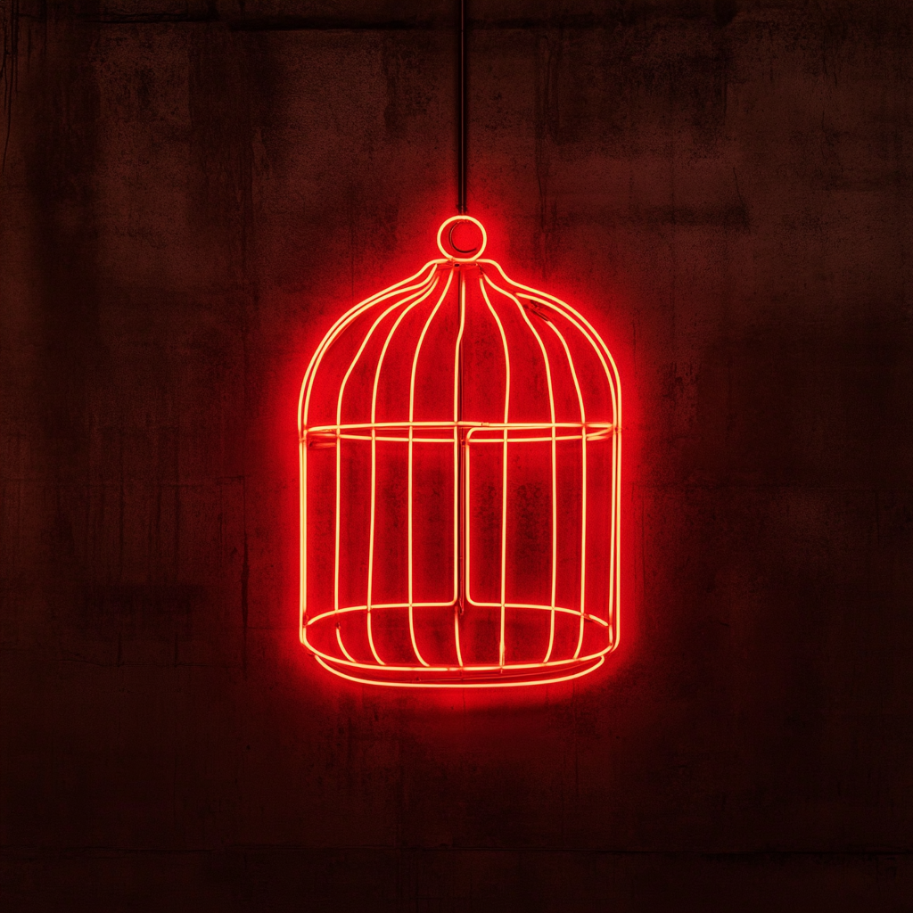 Bird Cage - Red Neon Sign, 24 Inches