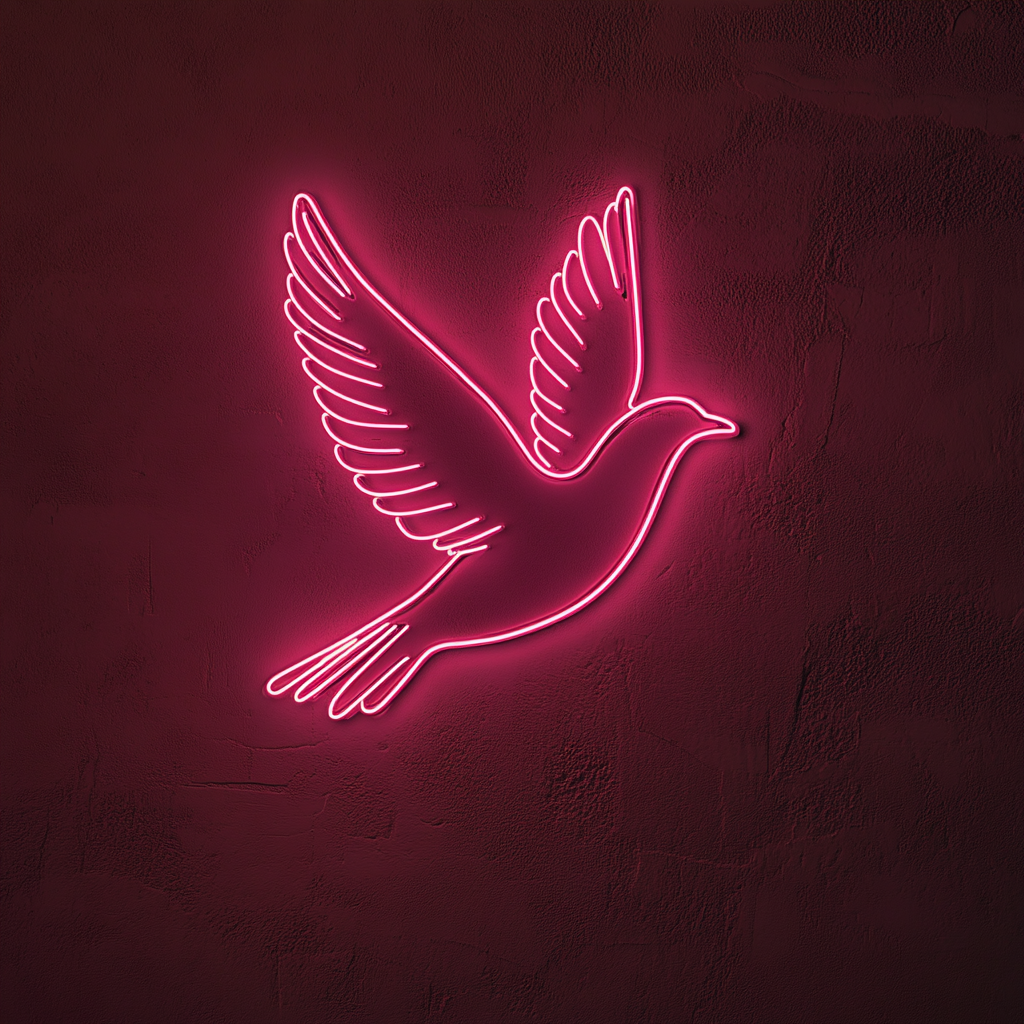 Bird in Flight - Pink Neon Sign, 18 Inches