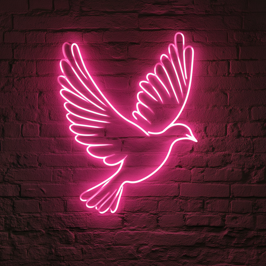 Bird in Flight - Pink Neon Sign, 18 Inches