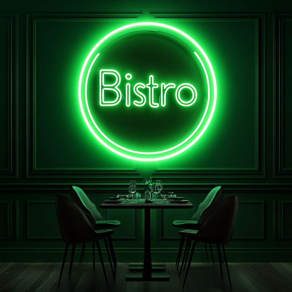 "Bistro" - Green Neon Sign, 24 Inches