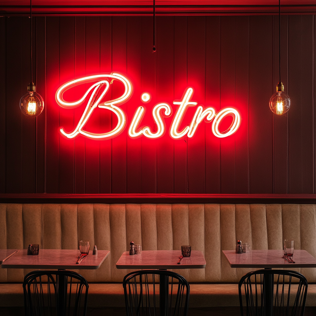 "Bistro" - Red Neon Sign, 24 Inches