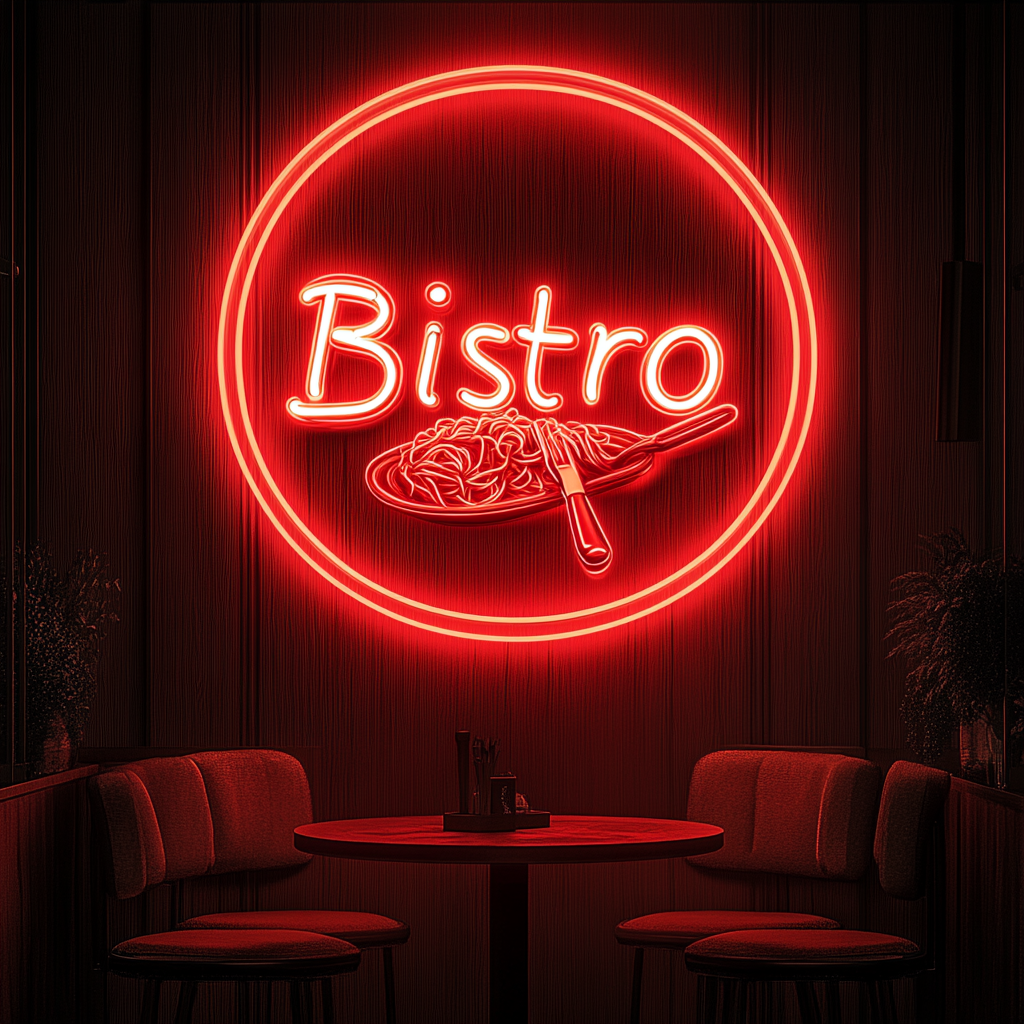 "Bistro" - Red Neon Sign, 24 Inches