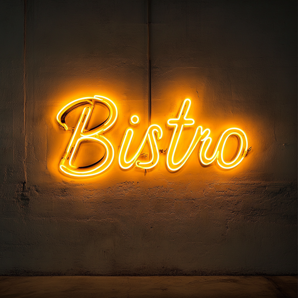 "Bistro" - Yellow Neon Sign, 24 Inches