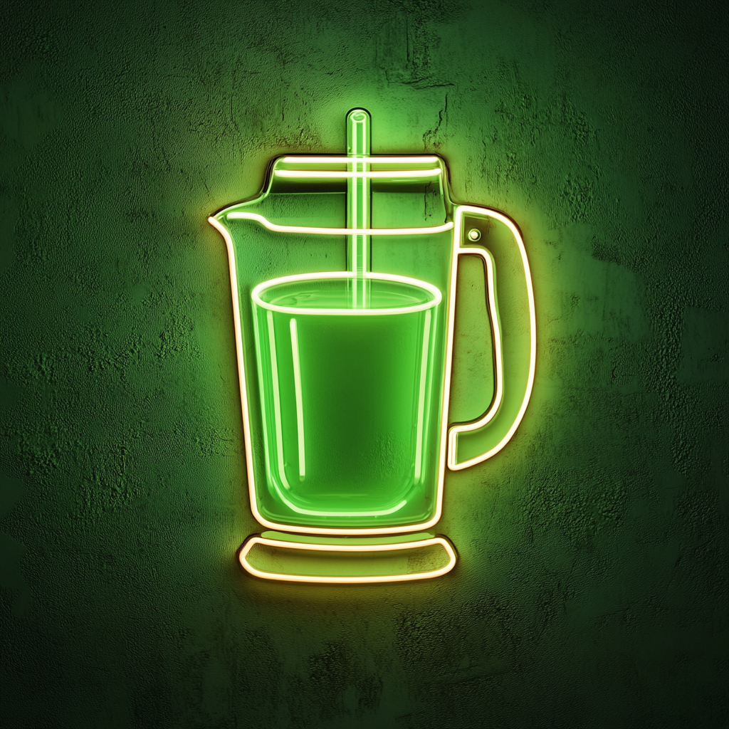 Blender with Smoothie - Green Neon Sign, 24 Inches