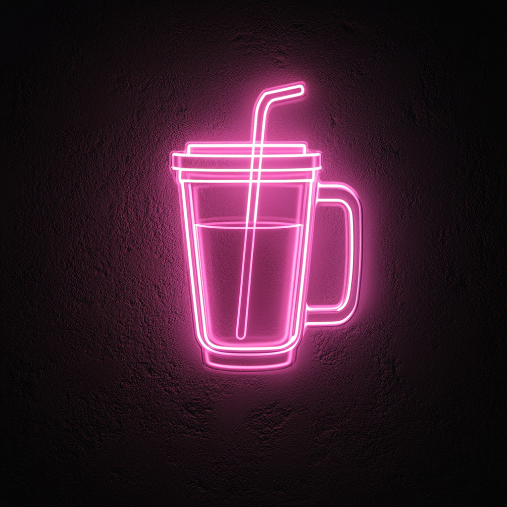 Blender with Smoothie - Pink Neon Sign, 18 Inches
