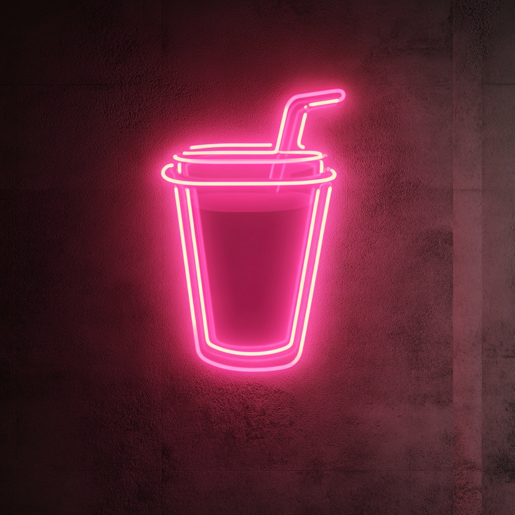 Blender with Smoothie - Pink Neon Sign, 18 Inches