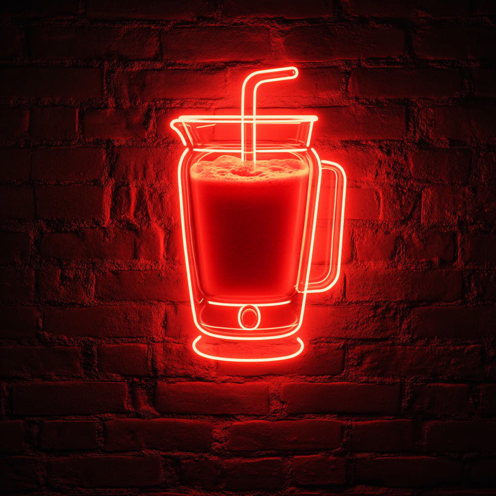 Blender with Smoothie - Red Neon Sign, 24 Inches