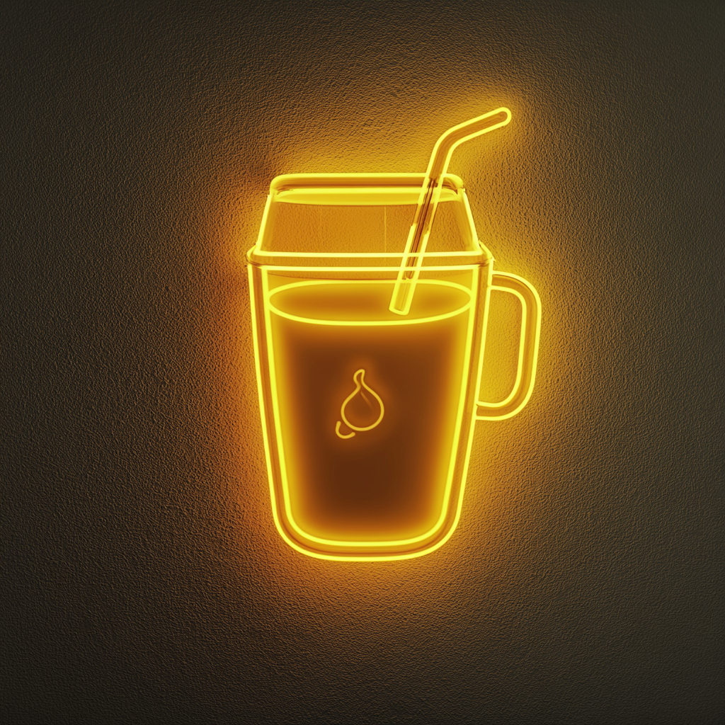 Blender with Smoothie - Yellow Neon Sign, 18 Inches