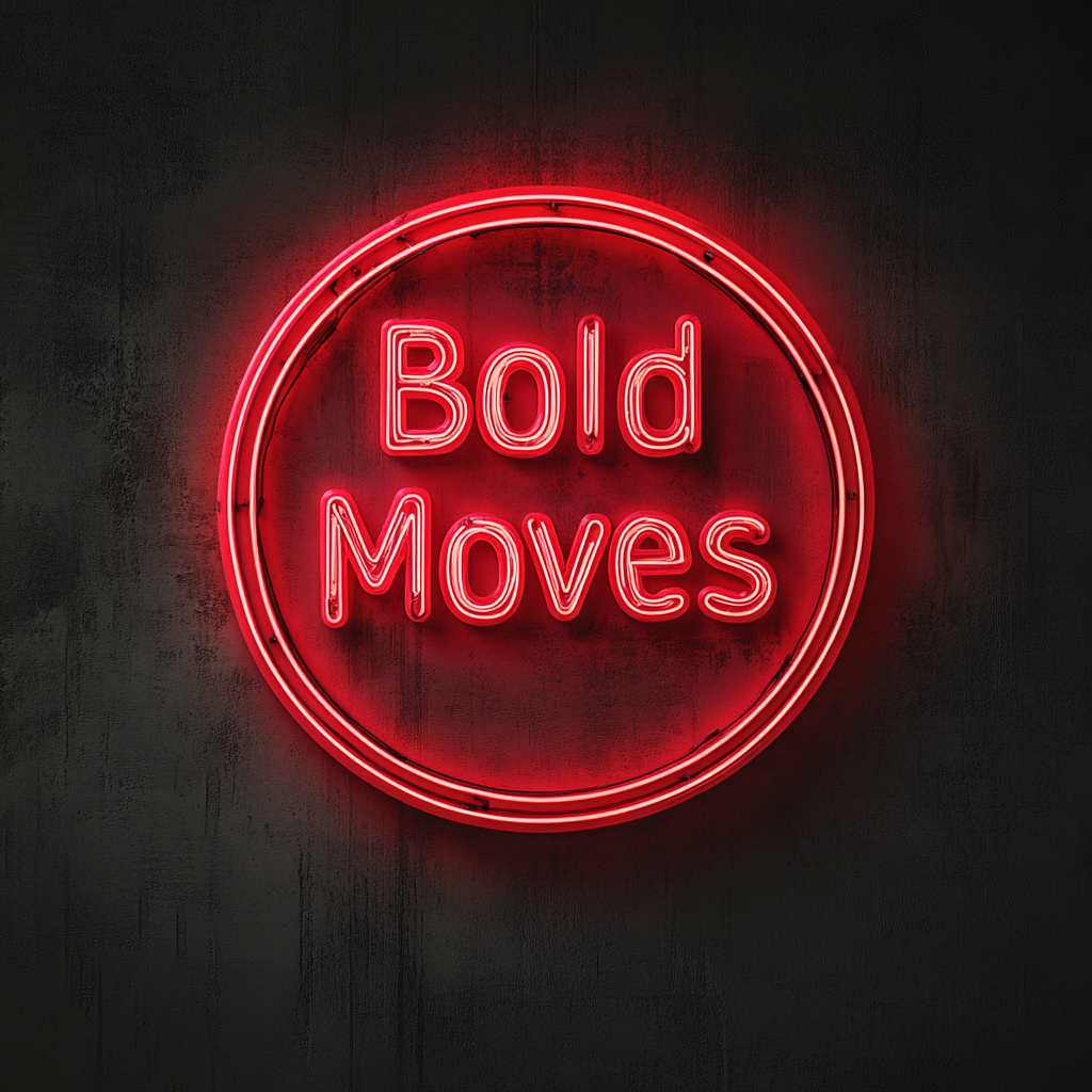 "Bold Moves" - Red Neon Sign, 24 Inches