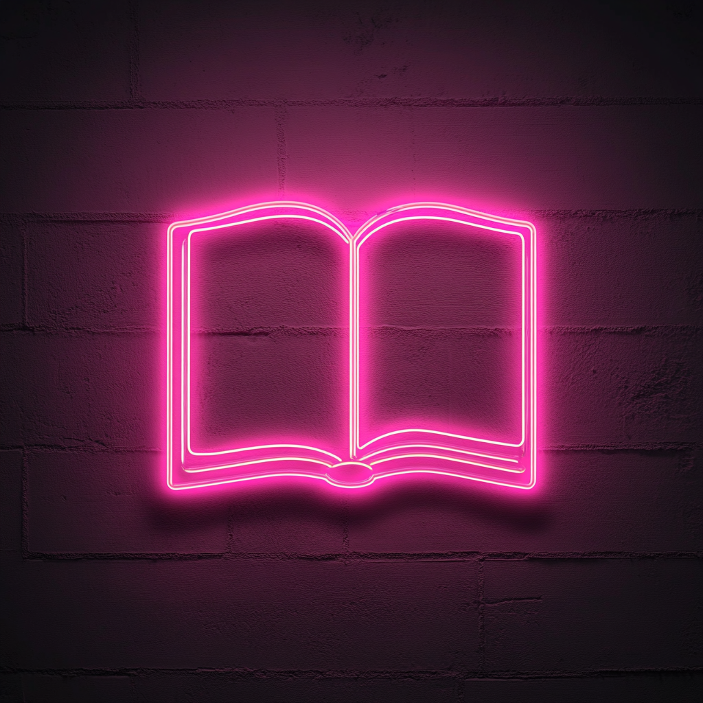Book - Pink Neon Sign, 24 Inches