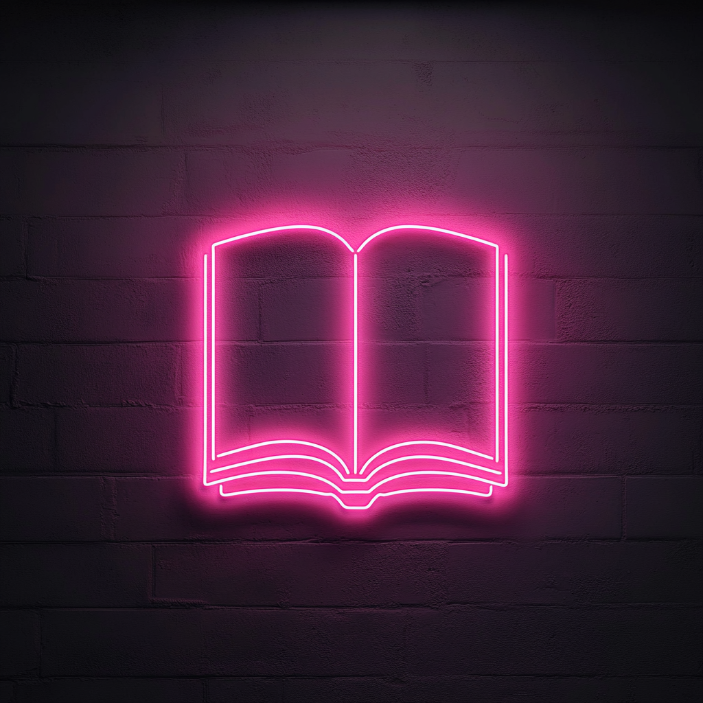 Book - Pink Neon Sign, 18 Inches