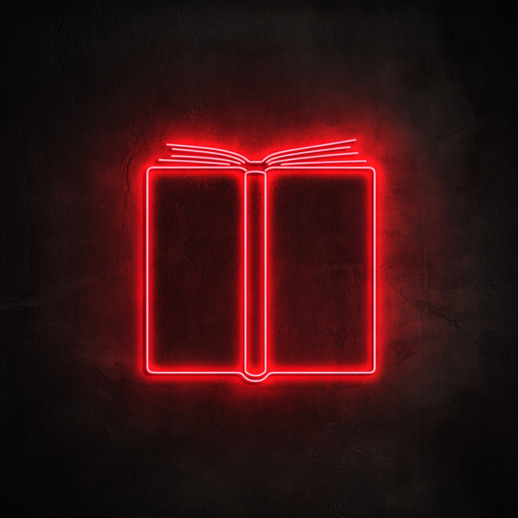 Book - Red Neon Sign, 24 Inches