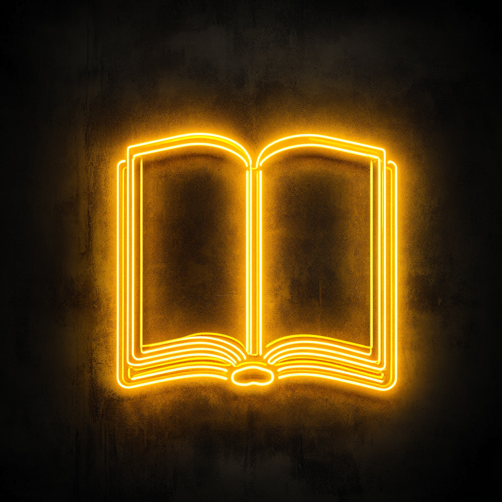 Book - Yellow Neon Sign, 18 Inches