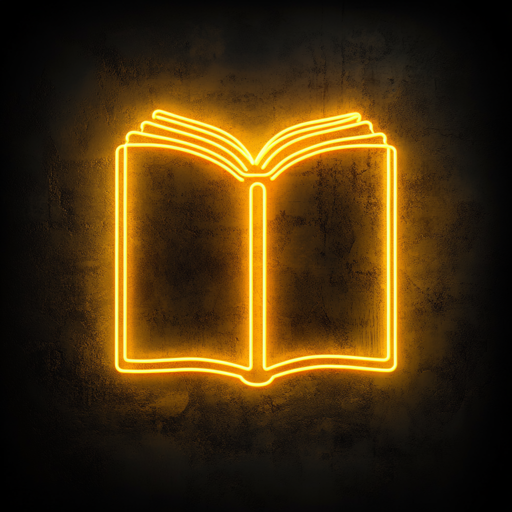 Book - Yellow Neon Sign, 24 Inches