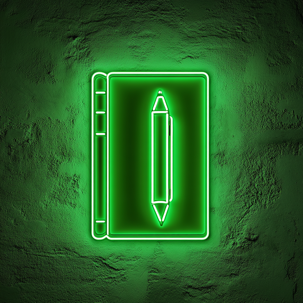 Book Pen - Green Neon Sign, 24 Inches