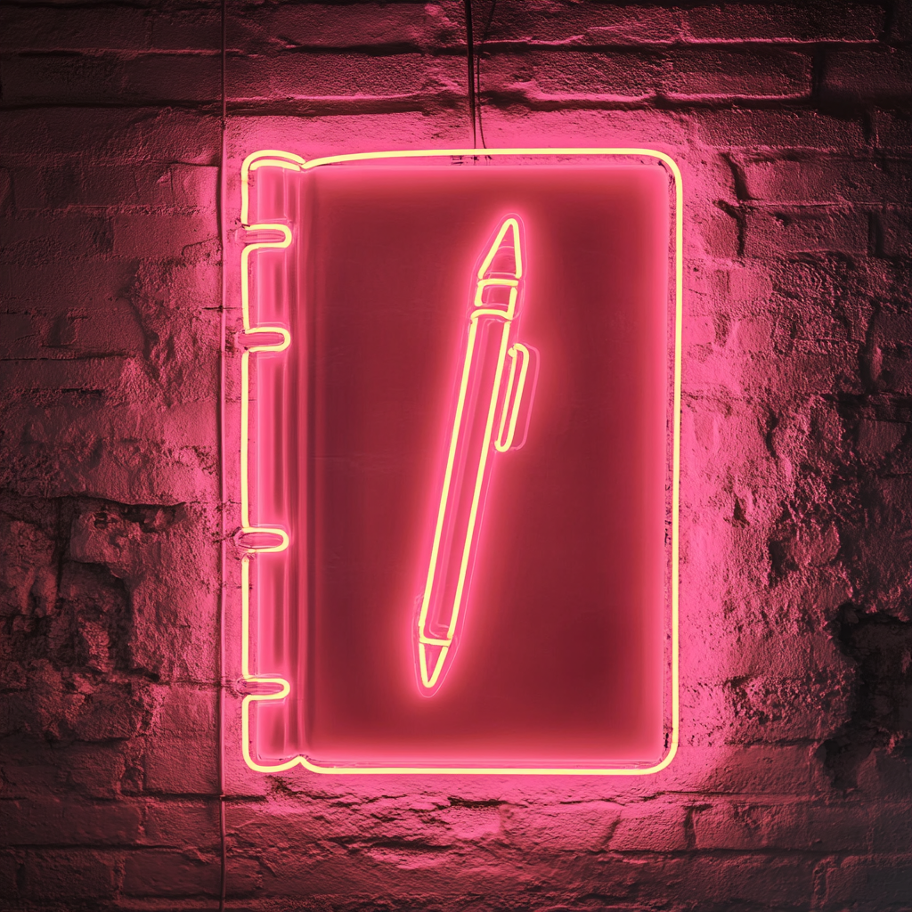 Book Pen - Pink Neon Sign, 18 Inches