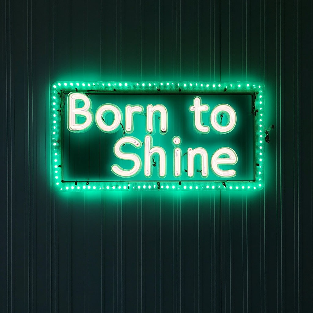 Born to Shine - Green Neon Sign, 24 Inches
