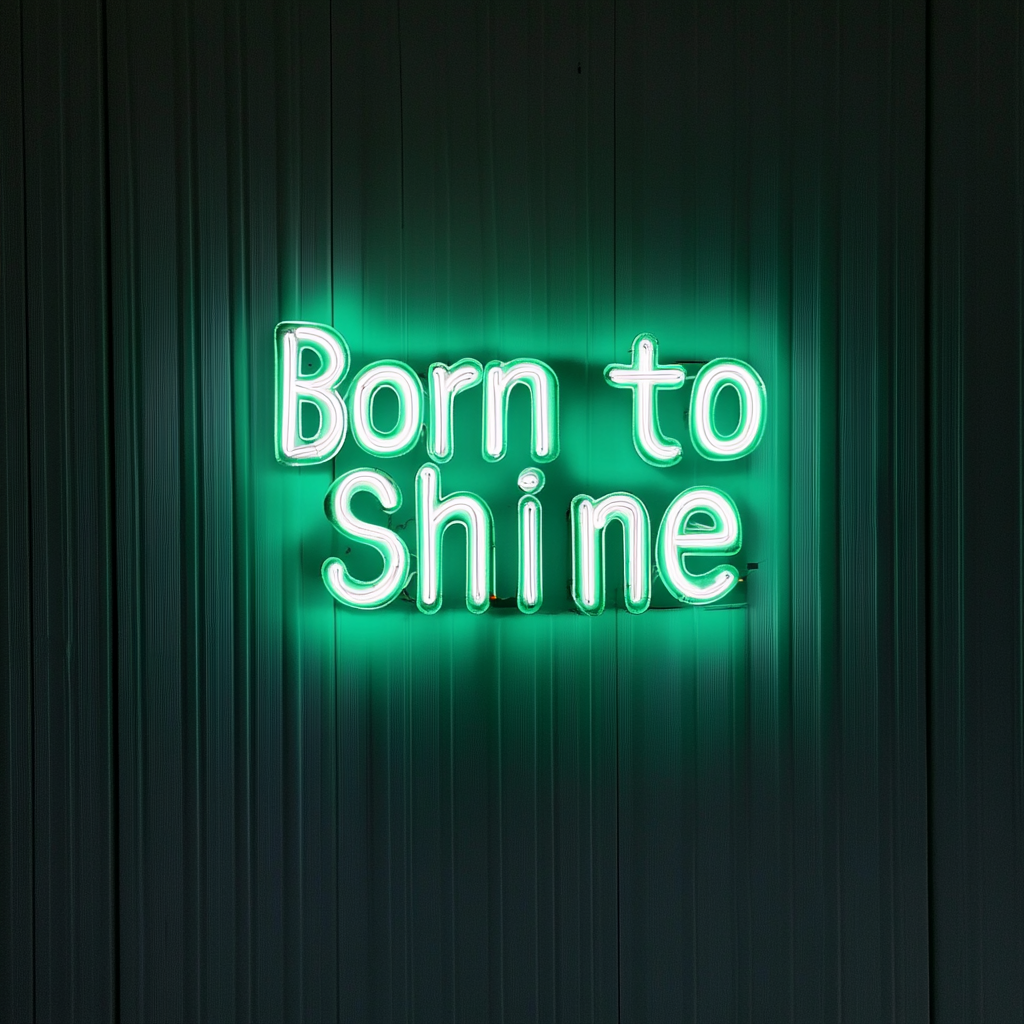 Born to Shine - Green Neon Sign, 18 Inches