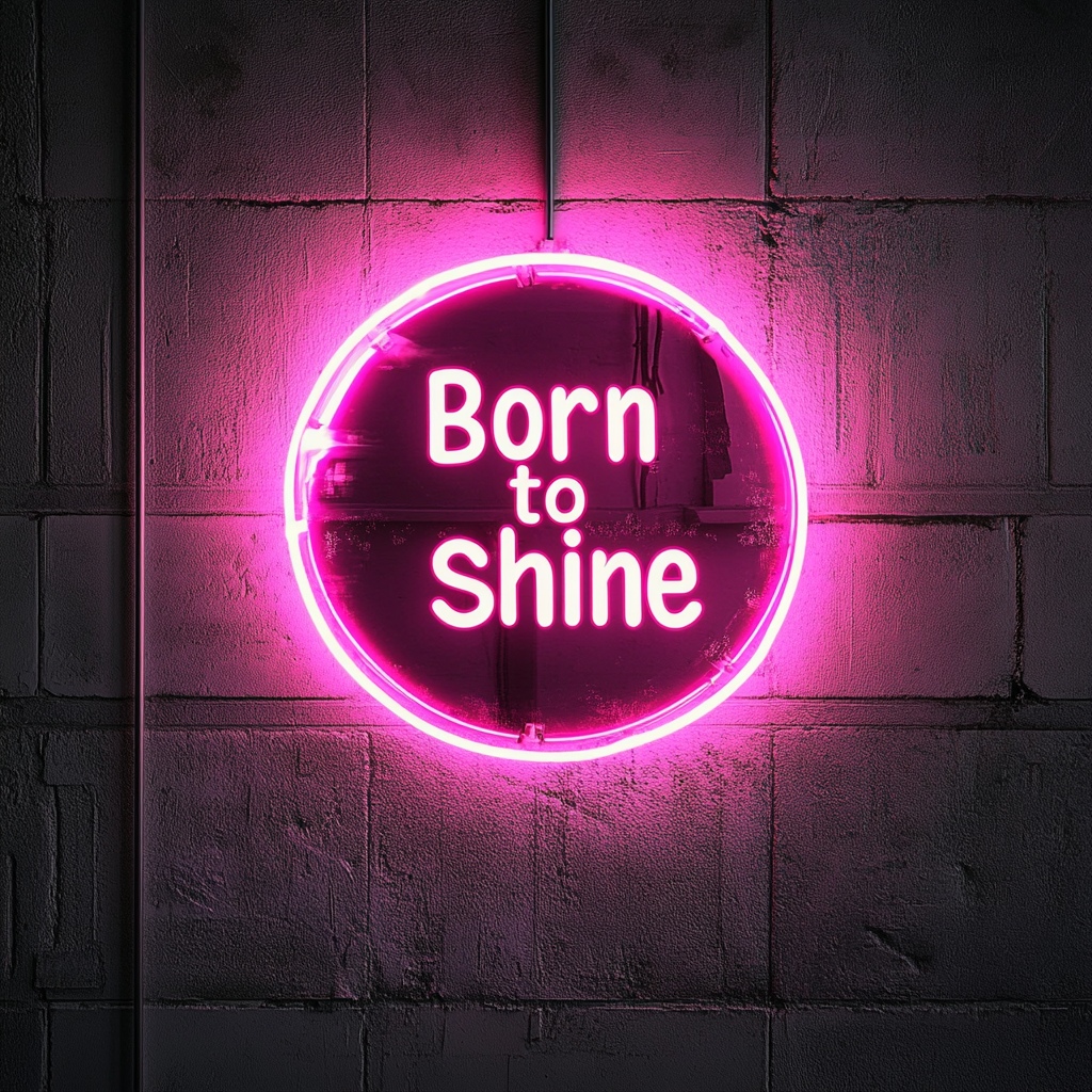 Born to Shine - Pink Neon Sign, 18 Inches