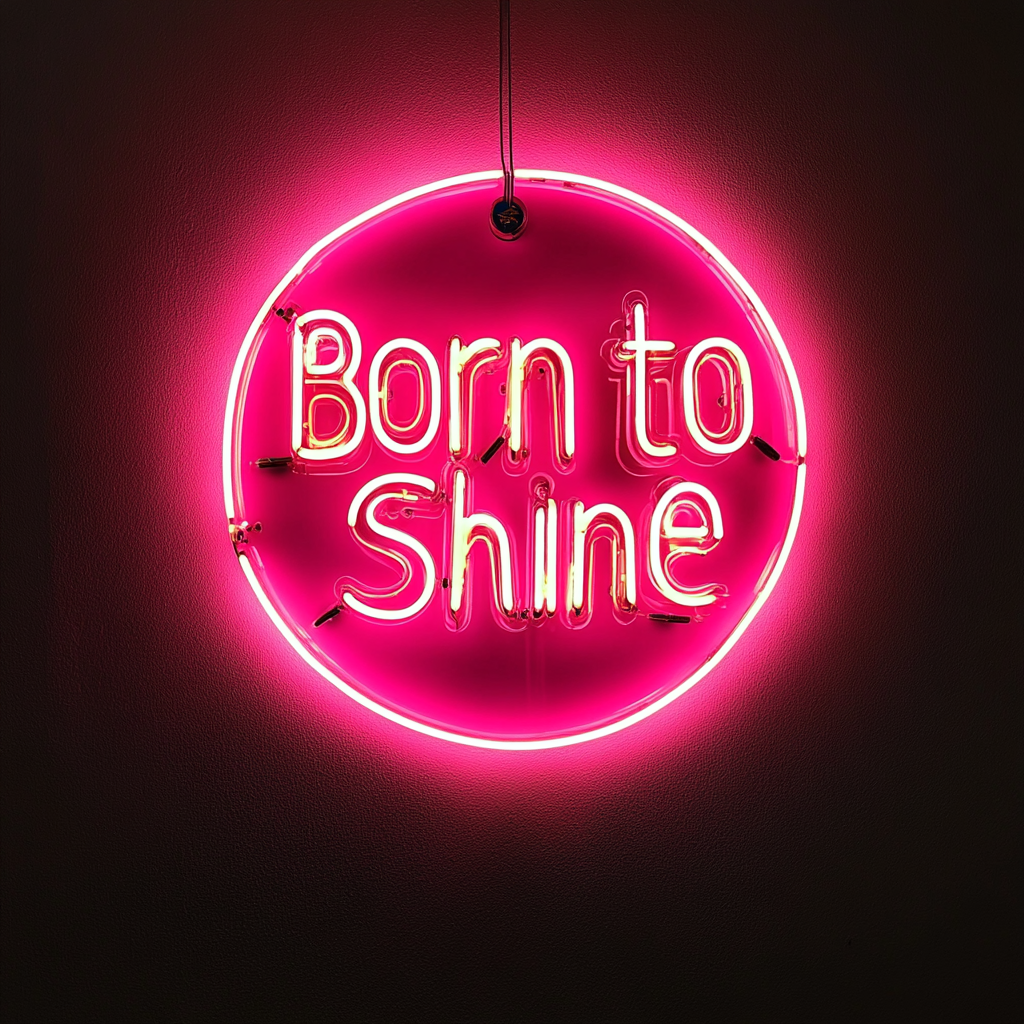 Born to Shine - Pink Neon Sign, 18 Inches