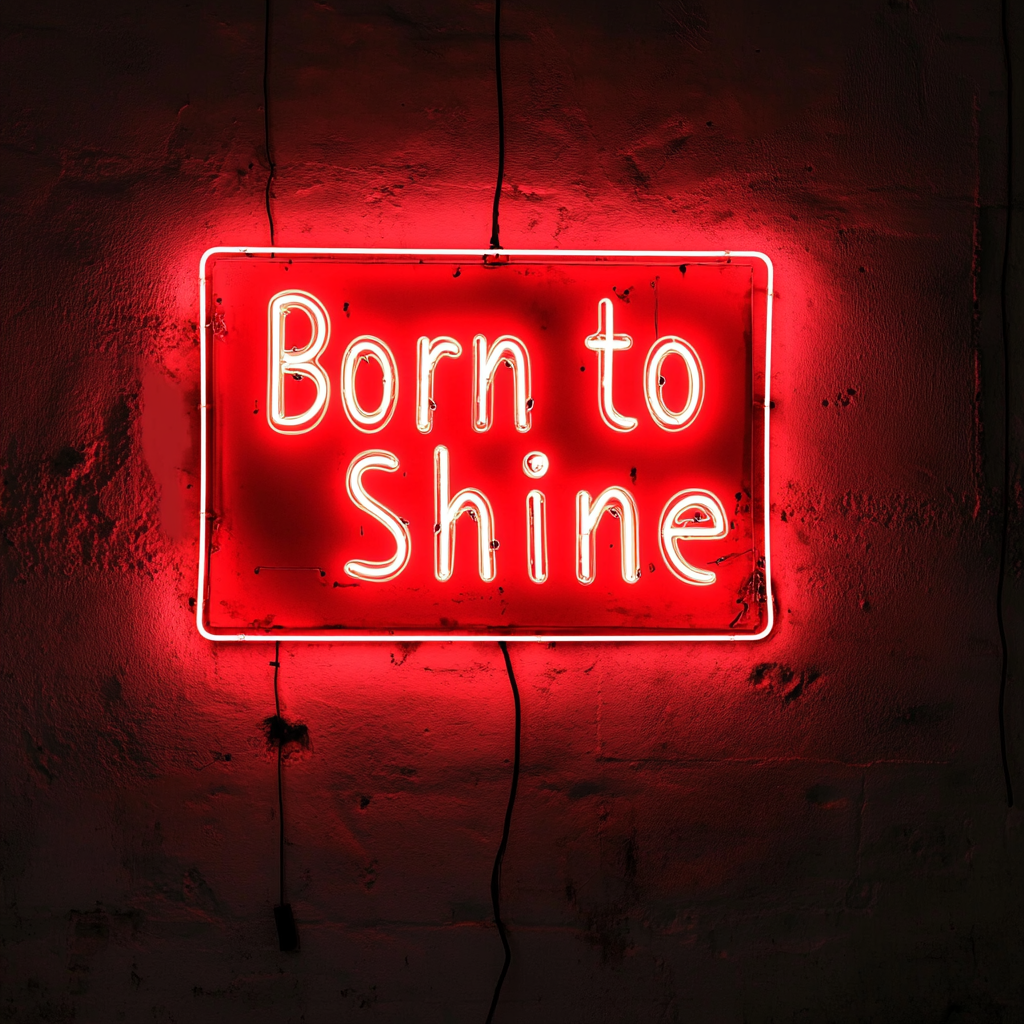 Born to Shine - Red Neon Sign, 18 Inches