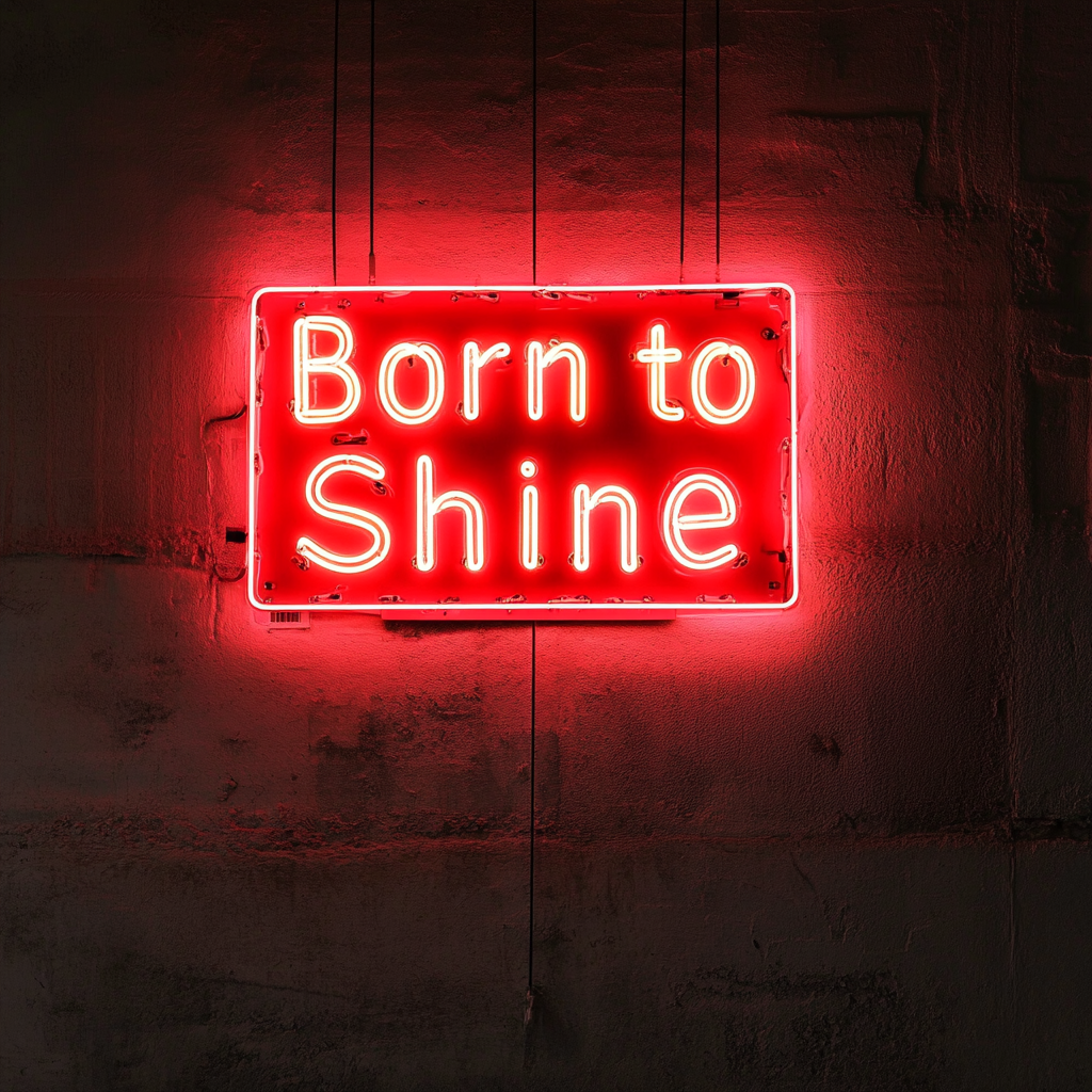 Born to Shine - Red Neon Sign, 18 Inches