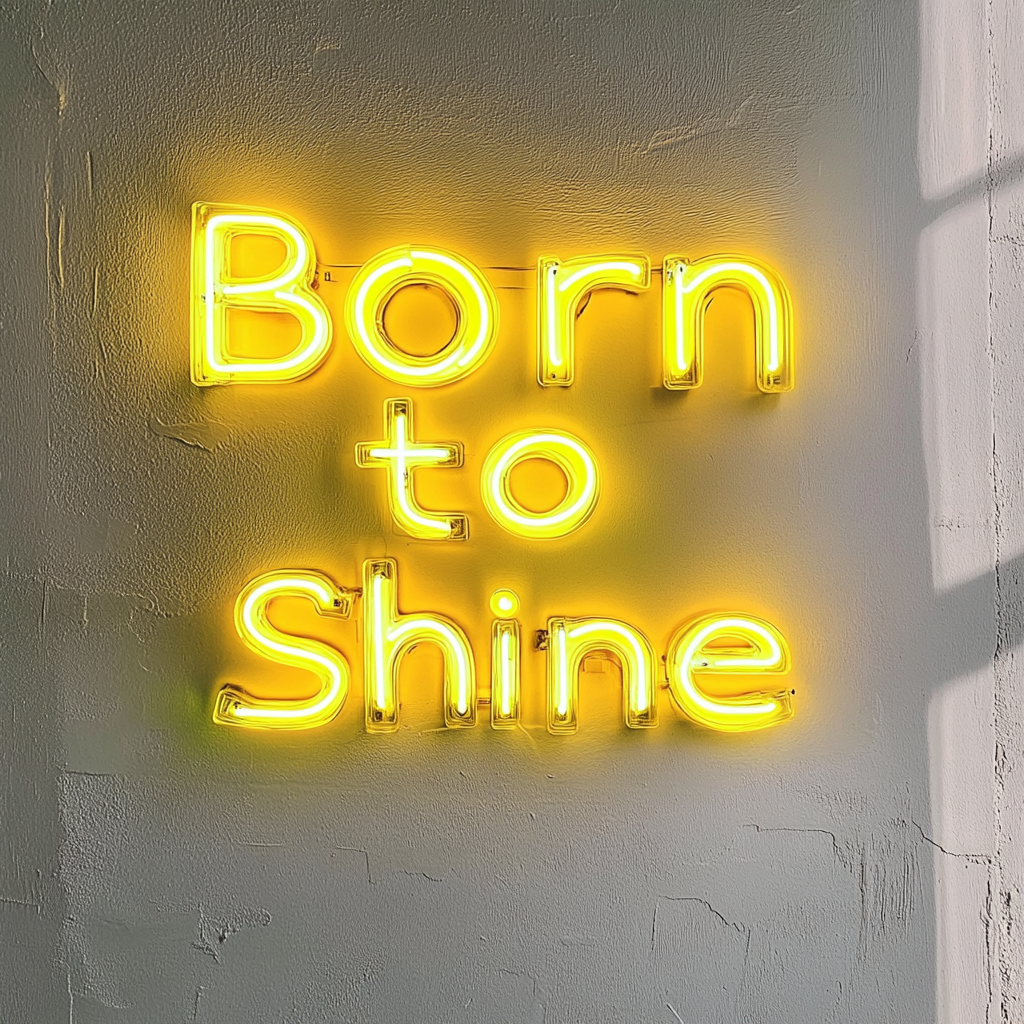 Born to Shine - Yellow Neon Sign, 18 Inches