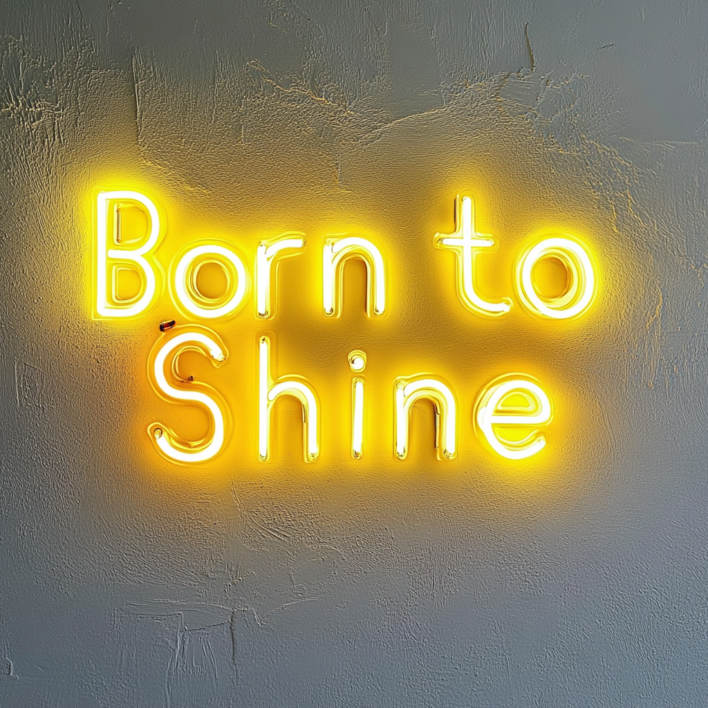 Born to Shine - Yellow Neon Sign, 18 Inches