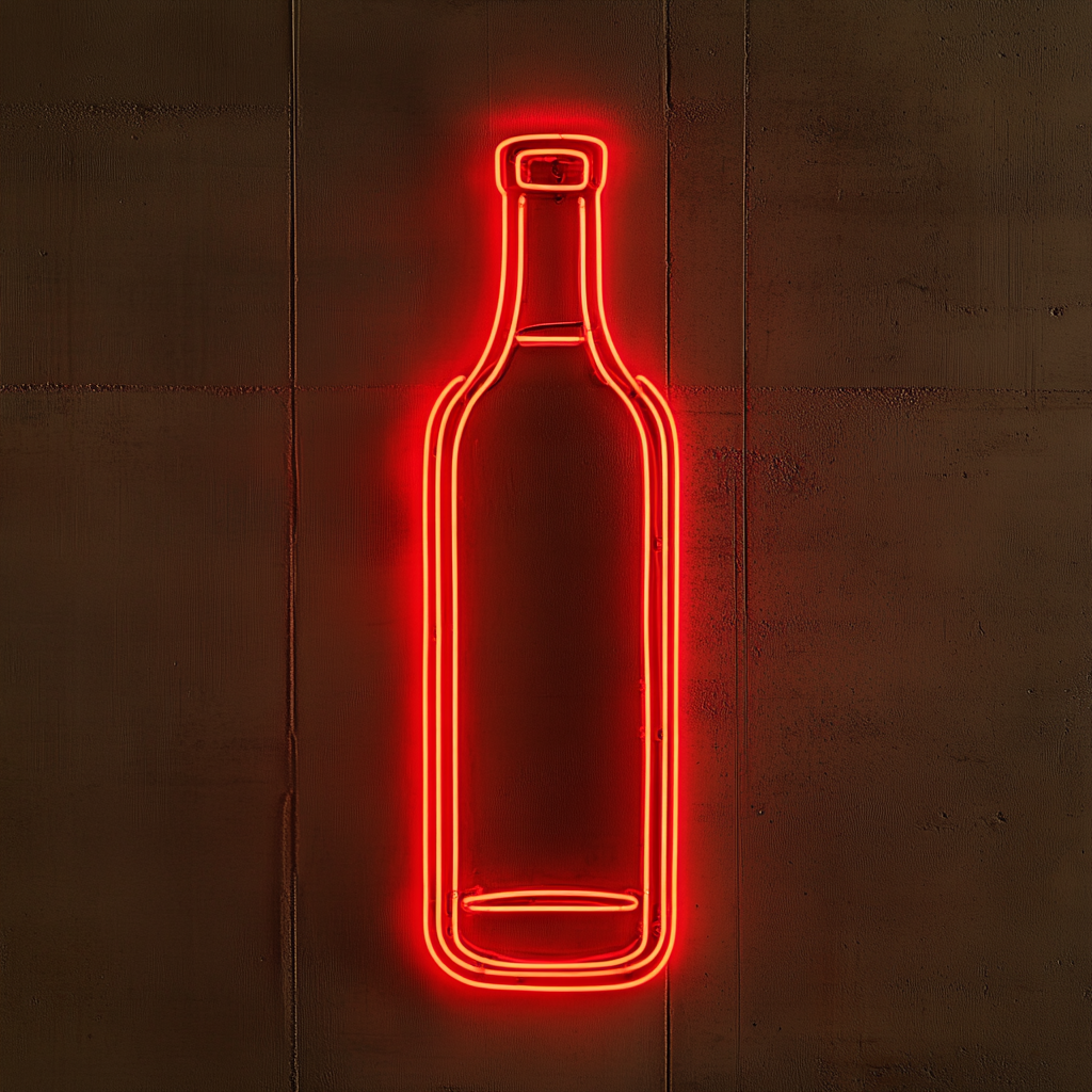 Bottle - Red Neon Sign, 18 Inches