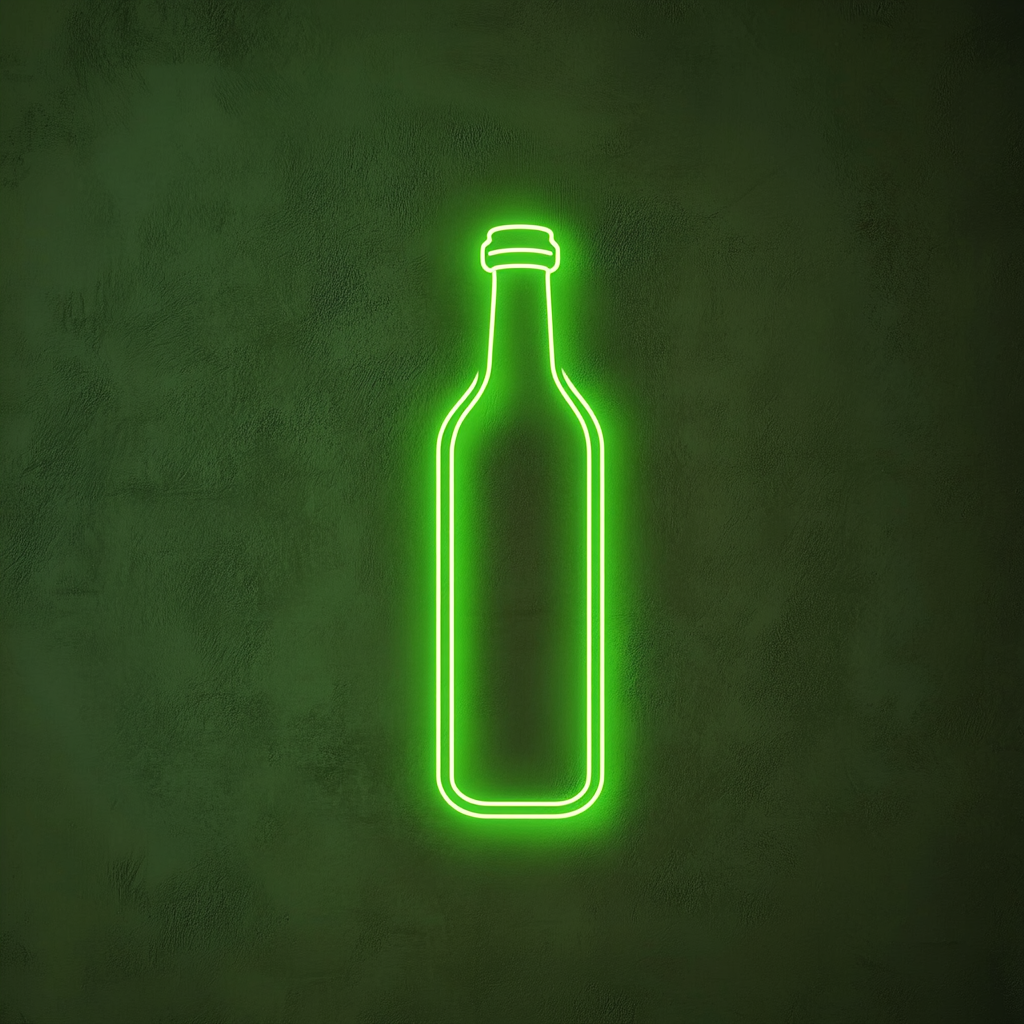 Bottle of Olive Oil - Green Neon Sign, 24 Inches