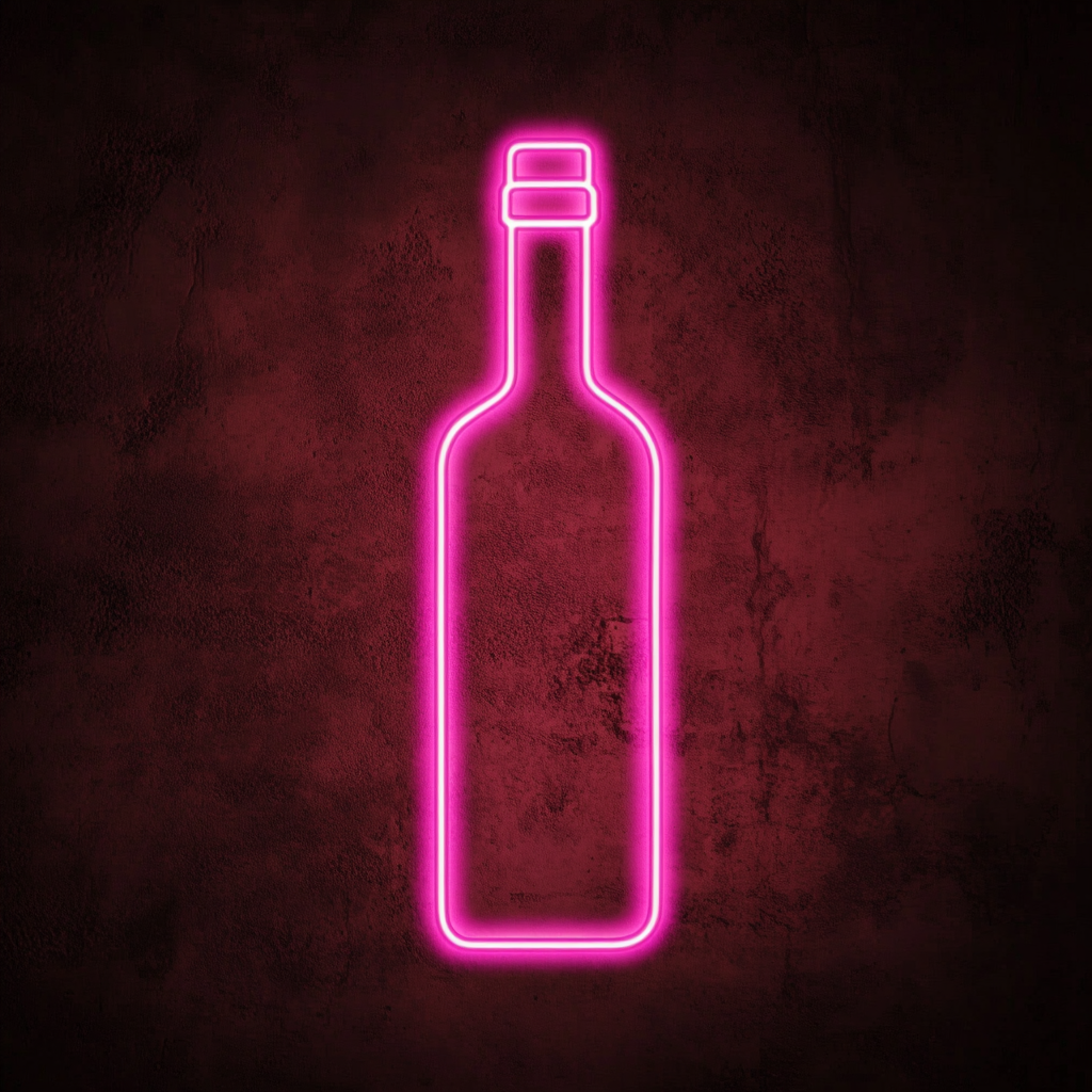 Bottle of Olive Oil - Pink Neon Sign, 24 Inches