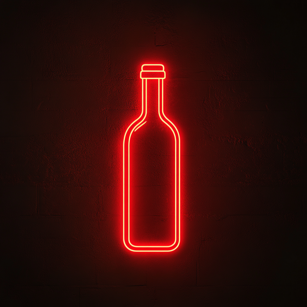 Bottle of Olive Oil - Red Neon Sign, 18 Inches